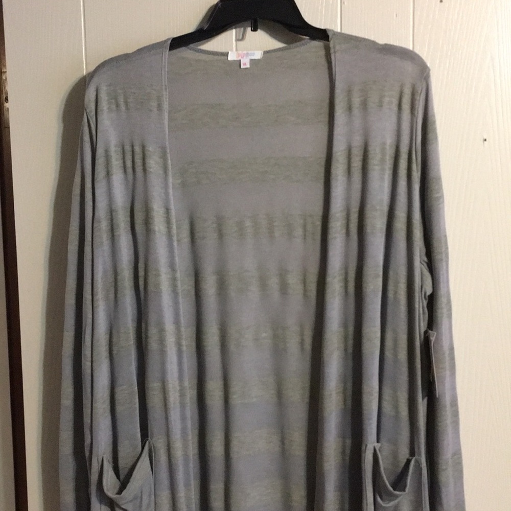 Lularoe Sarah Duster XL NWT gray and periwinkle